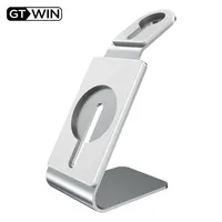 GTWIN-Base de carga inalámbrica dos en uno, soporte magnético de carga rápida para iPhone 12 Pro Max, Airpods Pro, iWatch