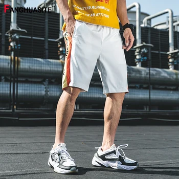 

Men's Sports Shorts Summer Thin Section Polyester printing Casual Shorts Loose Comfort Fitness Jogging Knee length Pants men