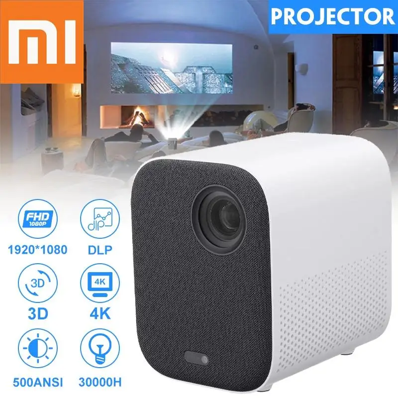 XIAOMI Mijia projektor MINI TV Full HD 1080P 3D LED AI 2 + 8GB 30000 Wifi bluetooth SJL4014GL DLP pełna dla teatru wersja globalna