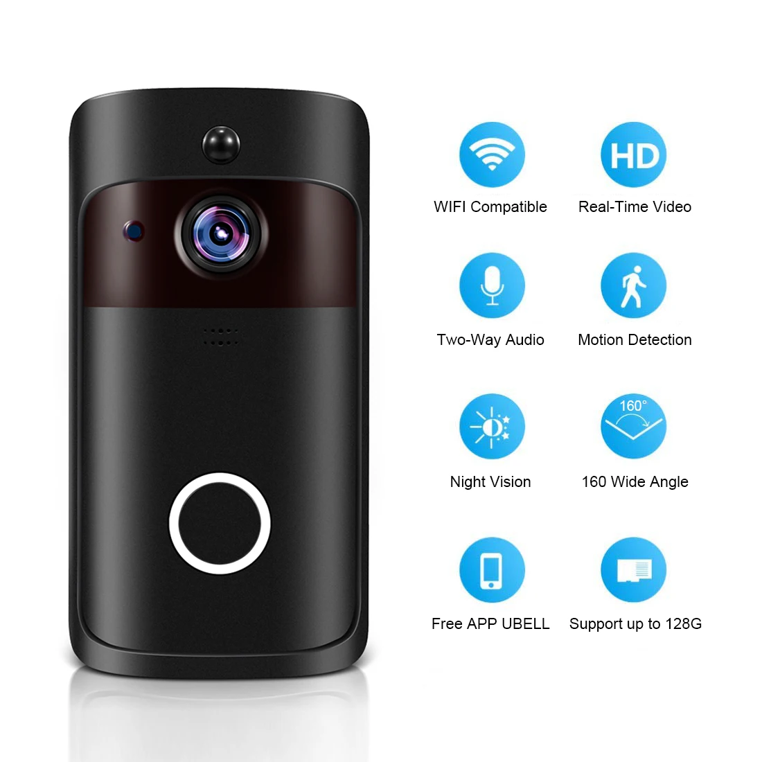 1080P HD Смарт видео домофон Интерком беспроводная камера Wi-Fi для дверного звонка ночного видения ИК-Сигнализация Дверной звонок с изображением колокольчика дверной звонок беспроводная камера безопасности