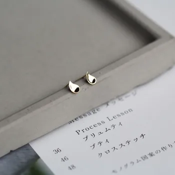 

CMajor 9K Solid Gold Earring Personality Temperament Lovely Sweet Water Drop Shape Minimal Simple Stud Earrings Gift for Women