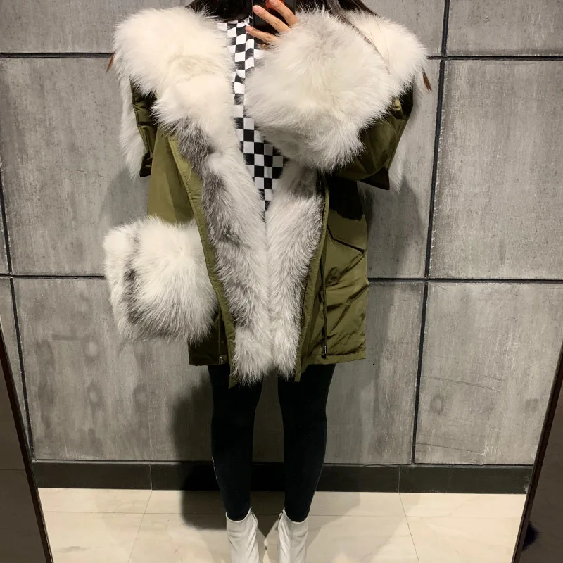 Женская парка из натурального меха