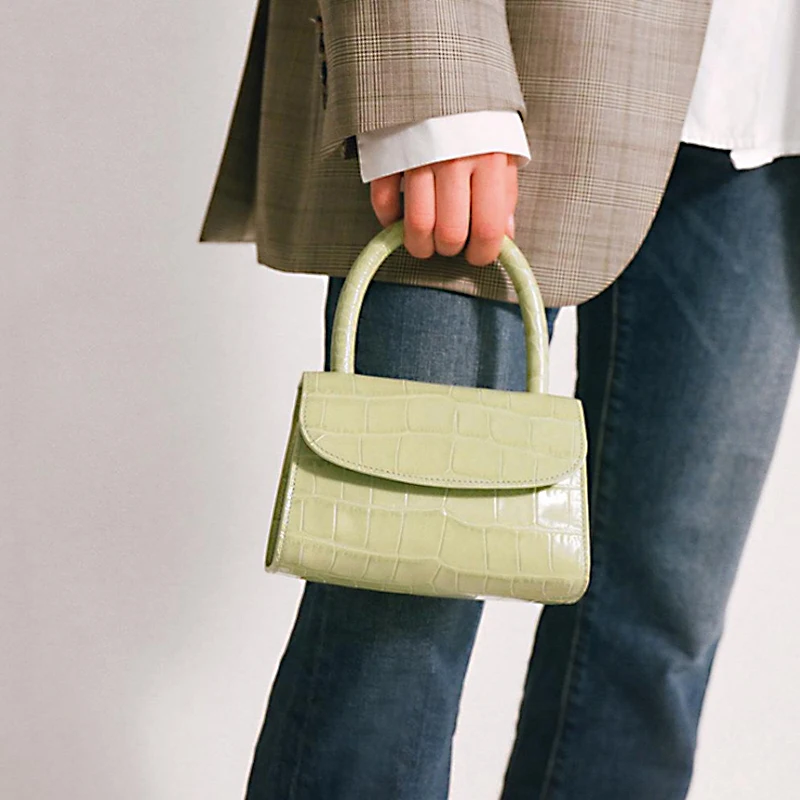 

2020 Women's Small Square Shoulder Bag PU Leather Crocodile Pattern Ladies Crossbody Bag Girls Purses Fashion Women Mini Handbag