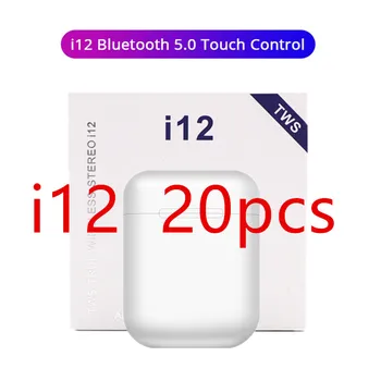 

i12 TWS new wireless headset touch key Bluetooth 5.0 sports headset stereo for iPhone Xiaomi Huawei Samsung smartphone 20 pcs