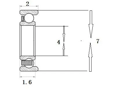 1.6n 4x7x 2 1.6mm para a cabeça