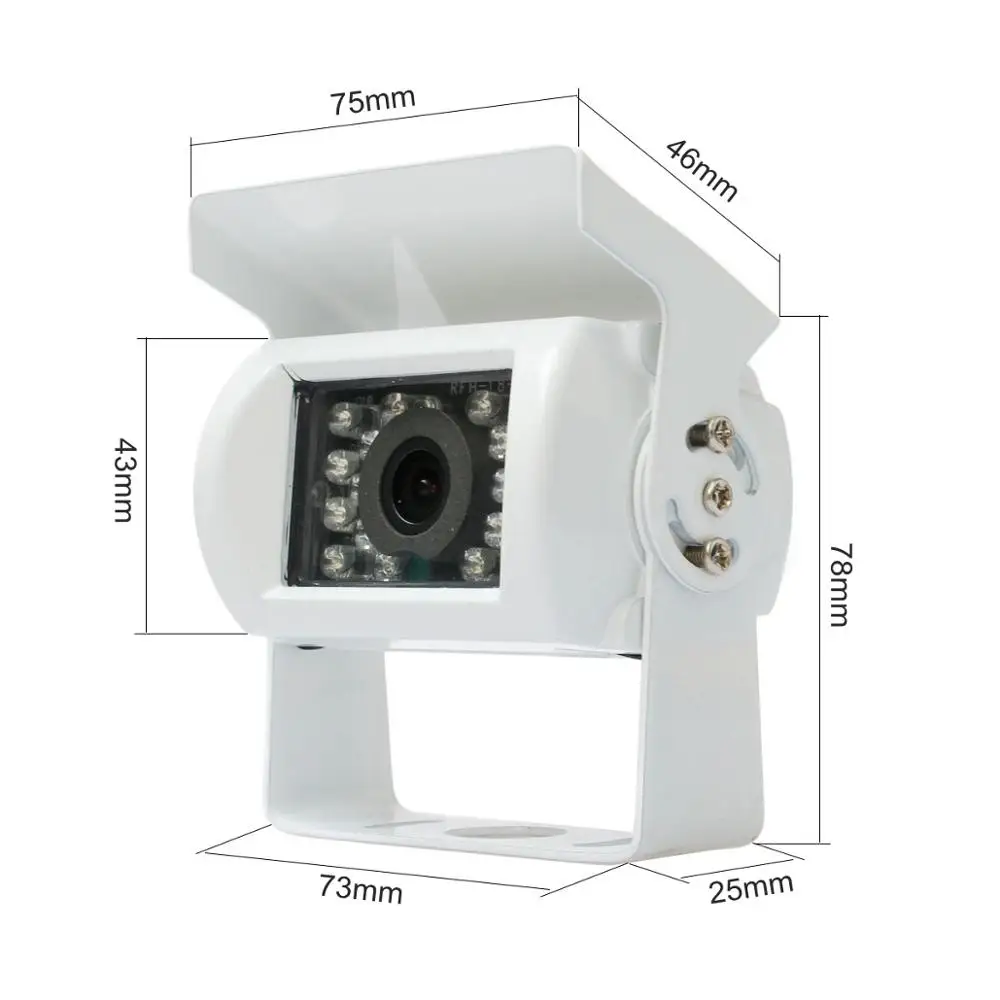 DIYSECUR DC12V-24V 4PIN 4," Обратный автомобильный монитор заднего вида Водонепроницаемый CCD резервный ночного видения автобус грузовик камера Белый