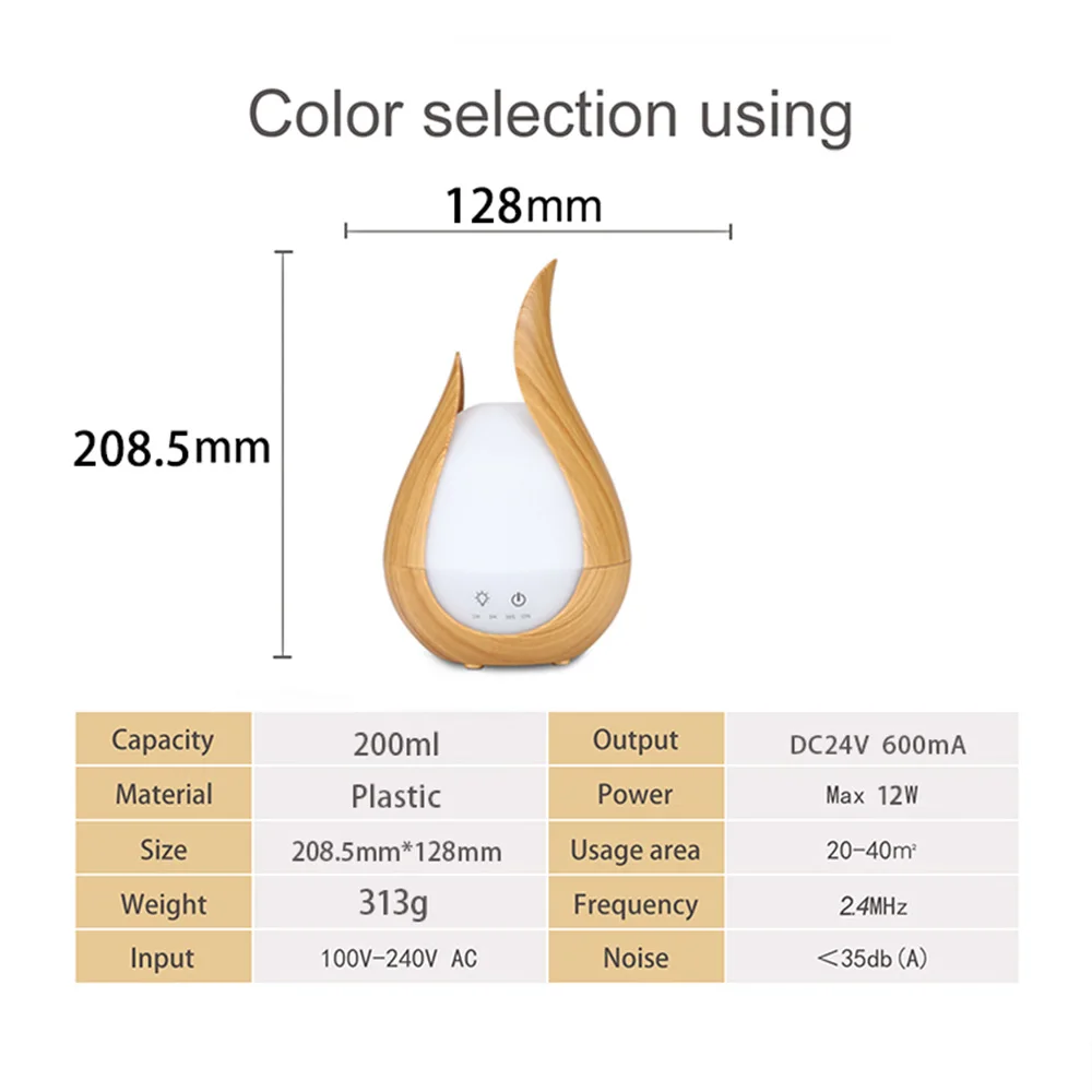  KBAYBO Air Humidifier Aroma Essential Oil Diffuser 7 Colors LED night Light cool mist maker Aromath