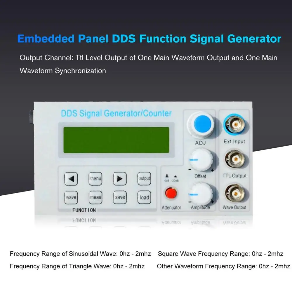 

Embedded Panel DDS Function Signal Generator/Teaching Instrument Signal Frequency Counter with Adapter EU