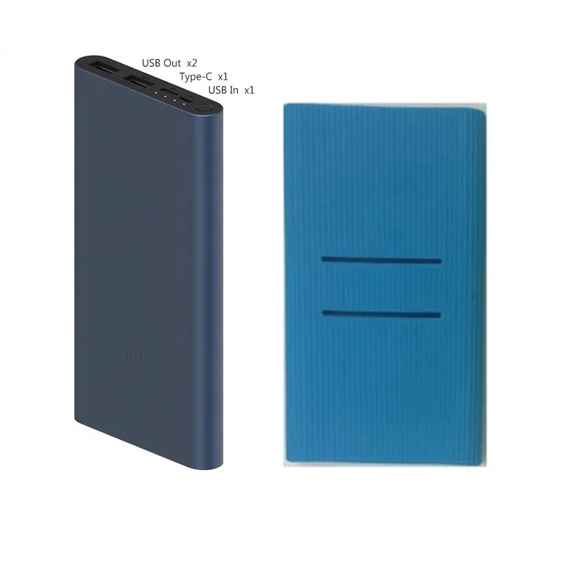 Black Add Blue Новинка, Xiaomi Mi внешний аккумулятор 3, 10000 мА/ч, внешний аккумулятор, портативный аккумулятор, быстрая зарядка, 10000 мА/ч, внешний аккумулятор, поддерживает зарядку 18 Вт - Цвет: Black Add Blue