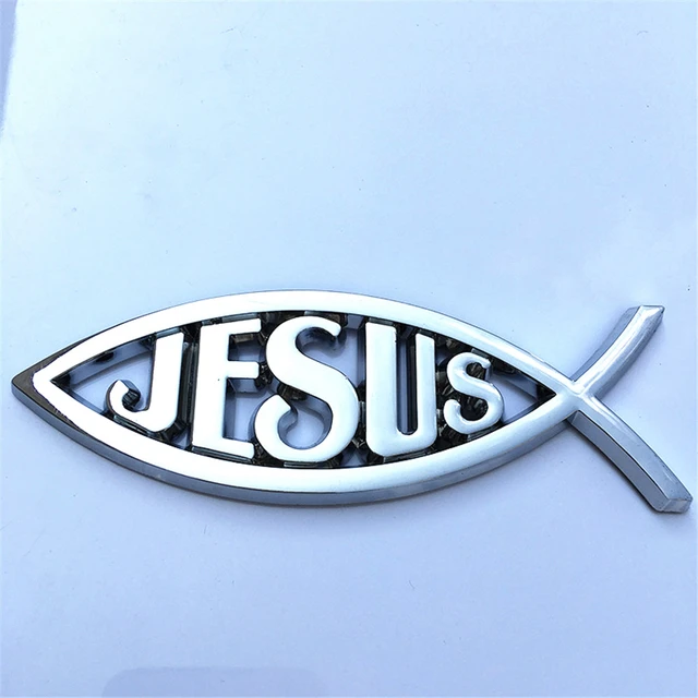 Auto styling Jesus Fisch Symbol Logo Auto Emblem Abzeichen Aufkleber  Aufkleber Universal 3D Christian Auto & Lkw Dekorative Aufkleber -  AliExpress