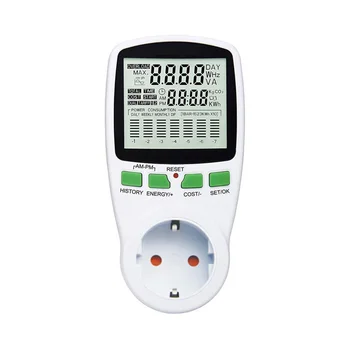 

EU Plug Plug-in Digital LCD Energy Monitor Power Meter Electricity Electric Usage Monitoring Socket
