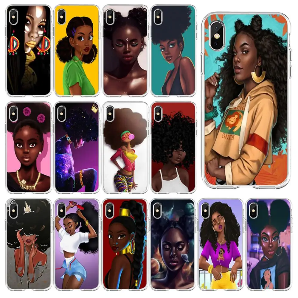 Силиконовый чехол для телефона для iPhone 11por XR XS 7 8 6S 5S, серия African explosion head girl TPU силиконовый чехол для телефона s
