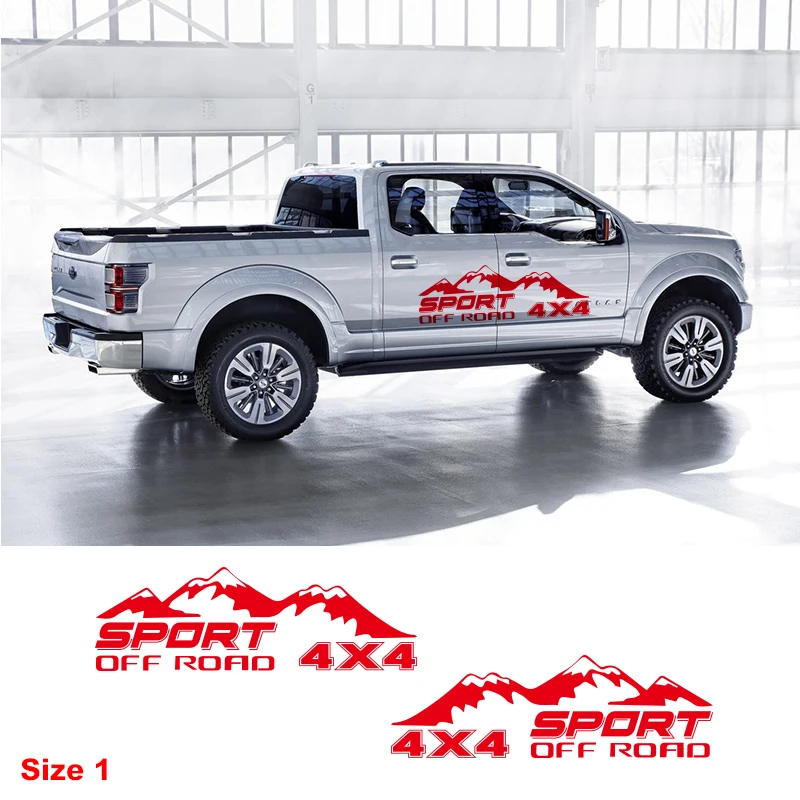 

2 PCS Car Vinyl Side Stripes Stickers Auto Graphics Decals For Ford Toyota Citroen Pickup Off Road