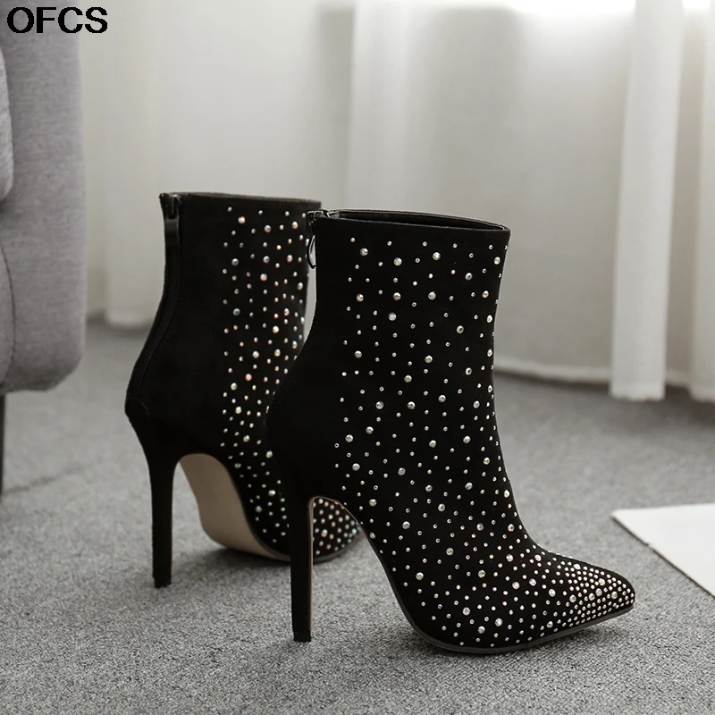 Новые модные женские ботинки Ботинки на взлетно посадочной полосы из флока