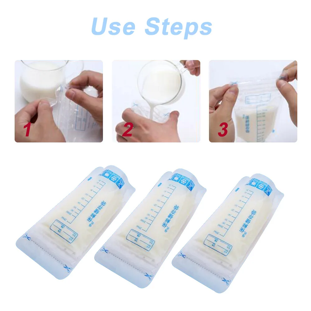 10-20pcs 250ml Milk Freezer Bags Mother Milk Baby Food Storage Breast Storage Bag BPA Free Baby Safe Feeding Bags Feeding