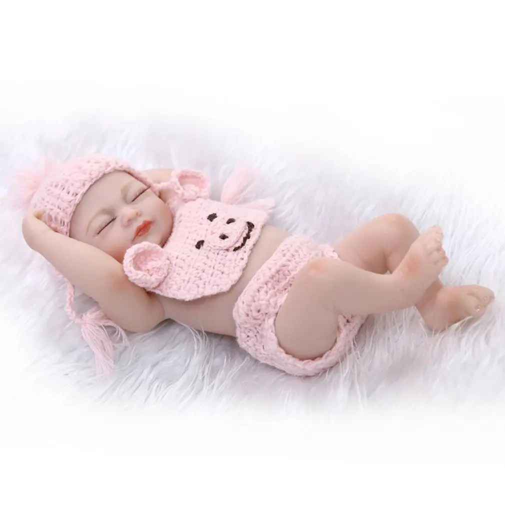 26cm Simulation Baby Reborn Doll High Grade Full Silicone Lifelike Sleeping Newborn Doll Children Toy Photograph Props