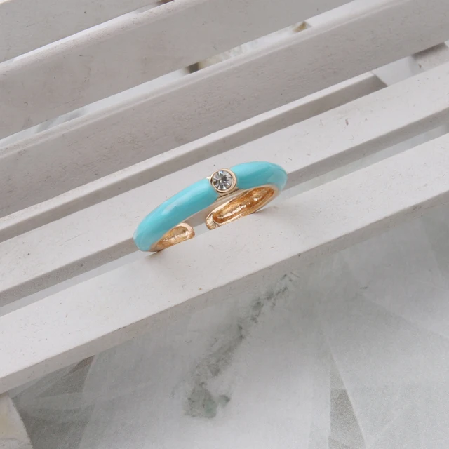 NeeFuWoFu Y2K Multicolor Enamel Dripping Oil Open Ring For Women, Adjustable  Gold Plated Chunky Finger Rings Party Jewelry Multicolour