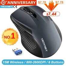 TeckNet Pro 2.4GHz беспроводная мышь Nano Receiver Эргономичные мыши 6 кнопок 2600DPI 5 уровней регулировки для ноутбука на рабочем столе компьютера(China)