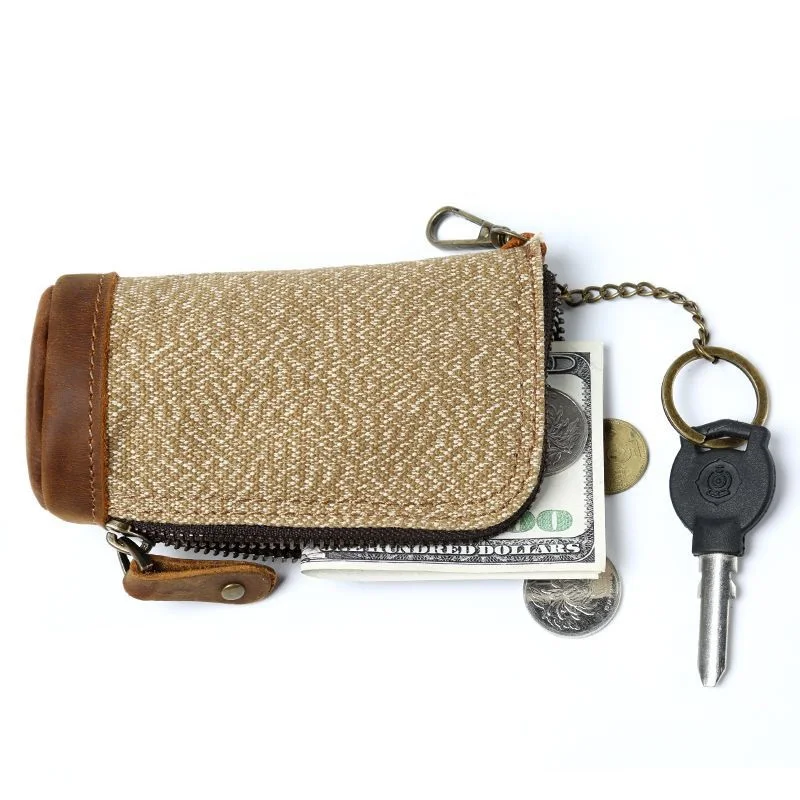 

M339 New Canvas Car Key Wallets Men Key Holder Housekeeper Keys Organizer Women Keychain Covers Zipper Key Case Bag Unisex Pouch