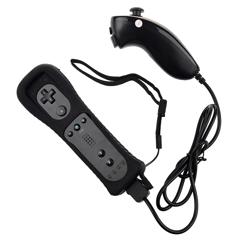 Черный пульт и контроллер "нунчаки" для nintendo wii