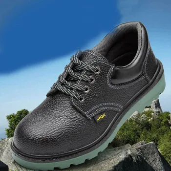 

High Quality Waterproof Anti-slip Anti Smashing Cowhide Safety Shoes Boots with Steel Toe Cap Workplace Protect Supplies