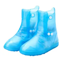 Унисекс прочные нескользящие бесшовные уличные двубортные утолщенные низкие ботинки многоразовые дождевые Чехлы для обуви Регулируемая
