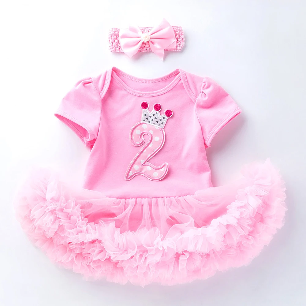 Summer New Pink Cotton Short-Sleeved Romper Dress 0-2 Years Old Girls Climbing Clothes