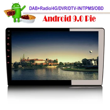

10.1Inch 1 DIN Autoradio DAB Android 9.0 Bluetooth Navigation GPS Car Radio Stereo Head Unit Wifi USB OBD Mirror link TPMS
