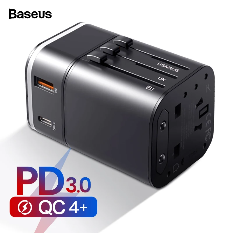 

Baseus Quick Charge 4.0 3.0 USB Travel Charger Power Adapter QC QC4.0 QC3.0 USB Type C PD Fast Charging UK/EU/AU/US Plug Socket