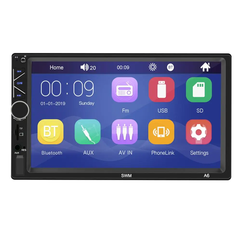 

New A6 7 inch 16G HD Bluetooth MP5 and MP4 player support card U disk mobile phone interconnection MP3 radio integrated host