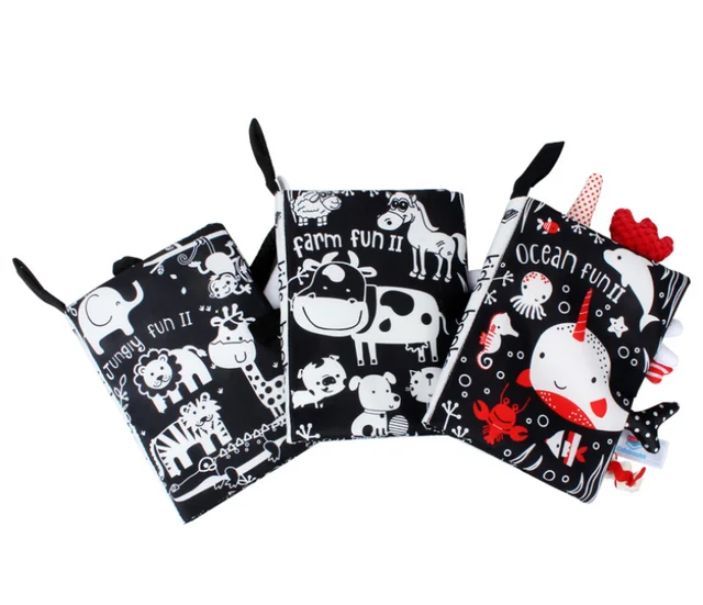 0-36M Baby Early Learning Toy Tail Cloth Book Parent-child Interactive Sound Paper Puzzle Cloth Book Rattle 5