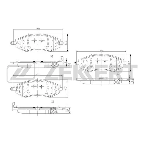 Колодки торм. диск. перед Chevrolet Lacetti(J200) 05- Daewoo N