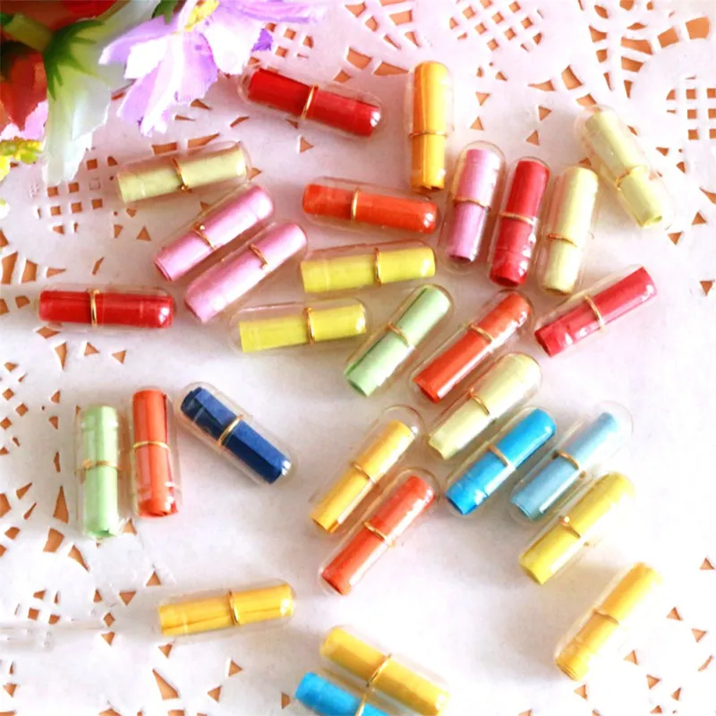 

50 Pcs love pills transparant Cute Capsules deko paper pills floristik deko Bottle Gift manualidades as capsulas de expressao