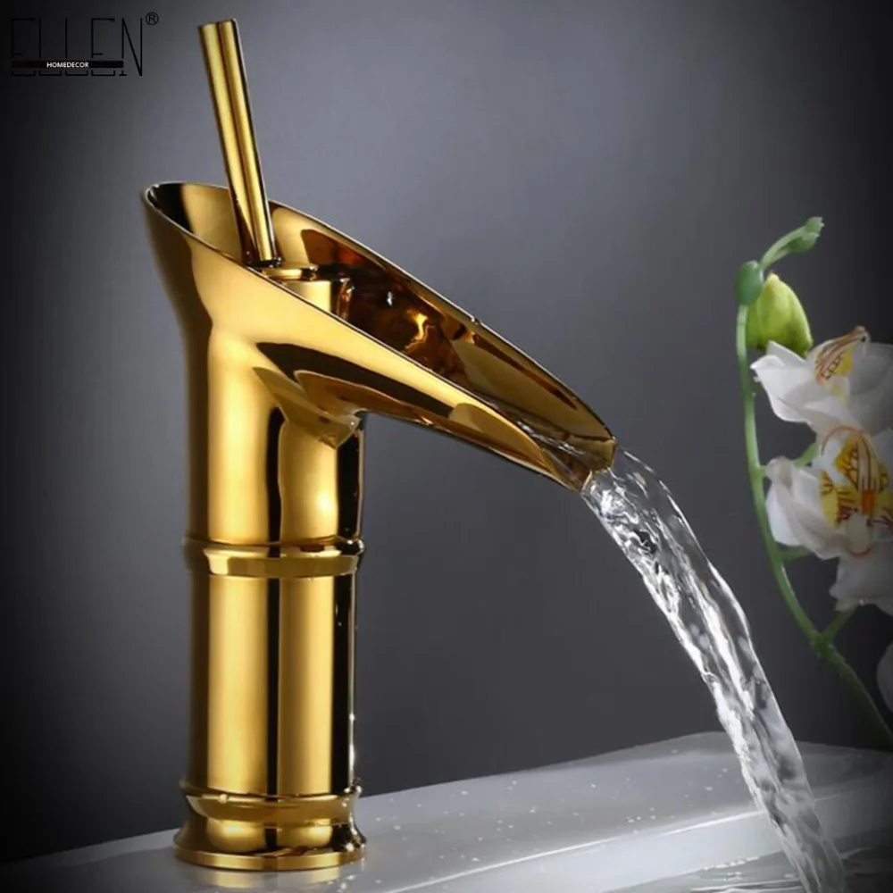 Vidric Bathroom Sink Faucet Waterfall Hot and Cold Crane Water Tap Bathroom Sink Faucet Antique Bronze Faucet Antique Bronze FC