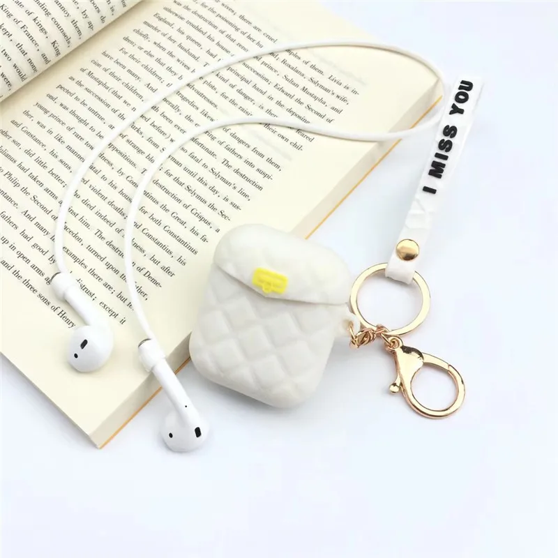 Для AirPods чехол модная Милая женская сумка чемодан сумка беспроводные наушники чехол для Apple Airpods 2 защитный чехол с кольцом брелок