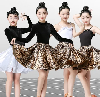 

1 set (top + skirt ) New Girls Latin Dance Dress Children Dance Performance Competition Dancewear Kids Dance Costumes