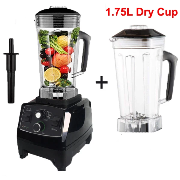 Timerblack175dryjar BPA бесплатно 3HP 2200 Вт Сверхмощный коммерческий блендер, миксер, соковыжималка, высокая мощность, Кухонный комбайн, ледяной смузи, бар, фруктовый Электрический блендер - Цвет: Timerblack175dryjar