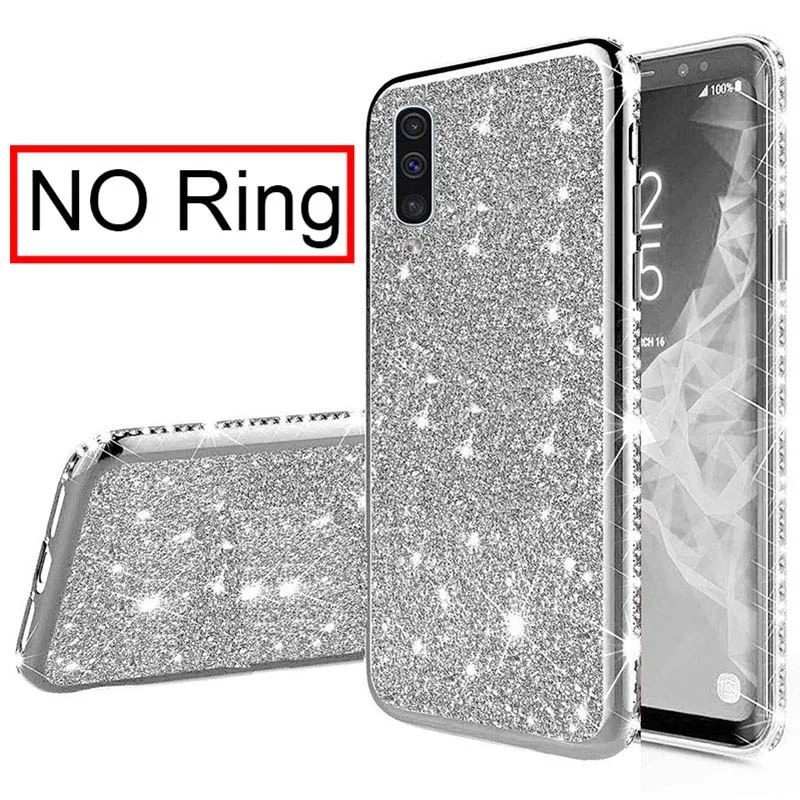 Чехол со стразами и блестками для samsung Galaxy A20E A10E A80 A70 A60 A50 A40 A30 M30 M20 A8 A6 плюс A7 J8 J6 J4 палец кольцо крышки