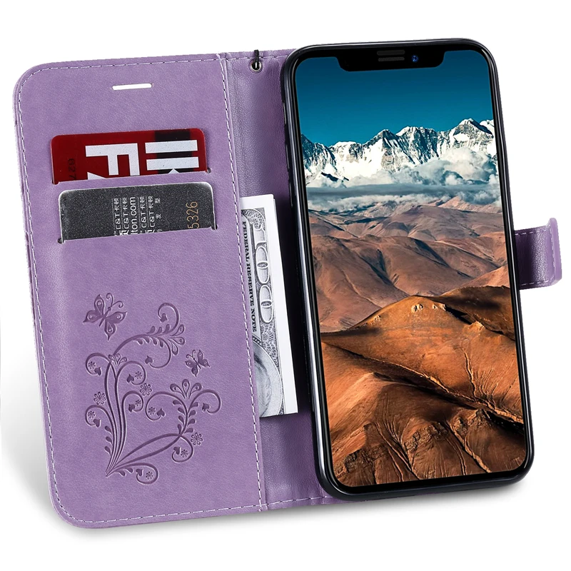 Флип-чехол с 3D бабочкой для iPhone 11 Pro Max XR XS max X Wallet кожаный чехол для iPhone 6 6s 7 8 Plus 5 5S SE чехол Funda