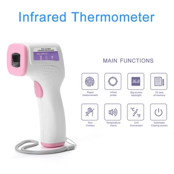

E1001 Non-contact Infrared Thermometer Gun Measuring body and object temperature With LDE Screen backlight Forehead Thermometer