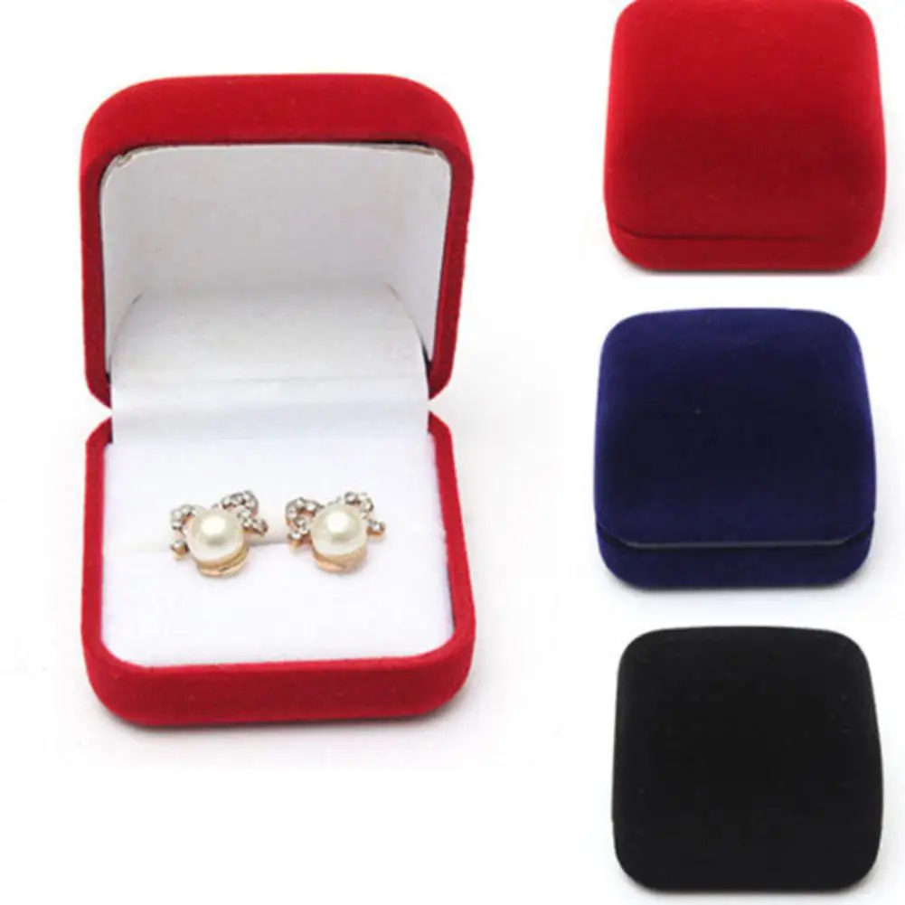 

Jewelry Earring Ring Display Storage Organizer Square Gift Packing Box Case New
