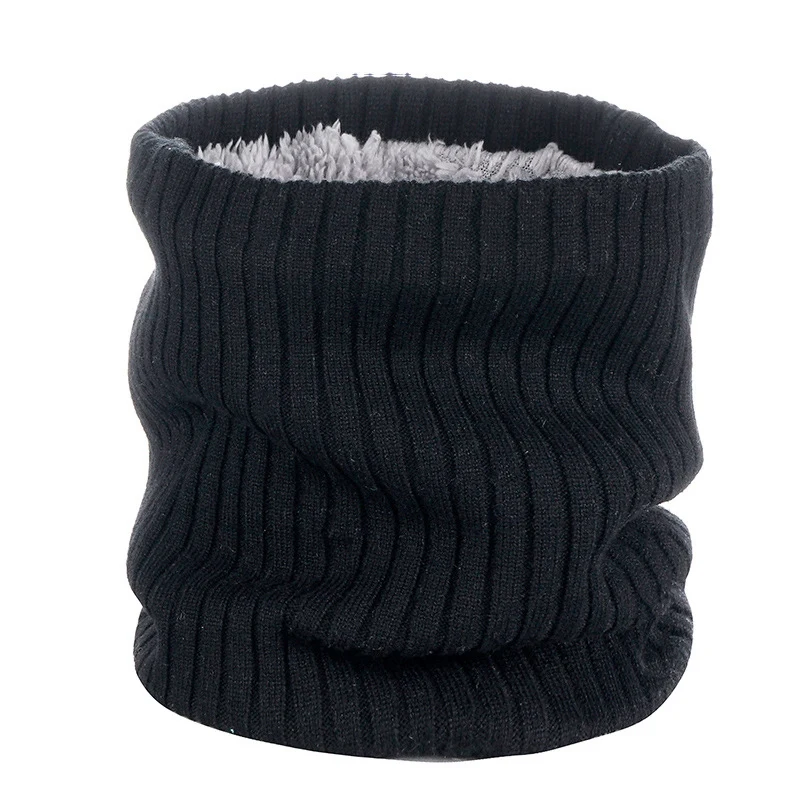 

Outdoor Neck Warmer Scarf Soft Double-Layer Knitted Fleece Lined Neck Gaiter for Cycling Skiing Climbing