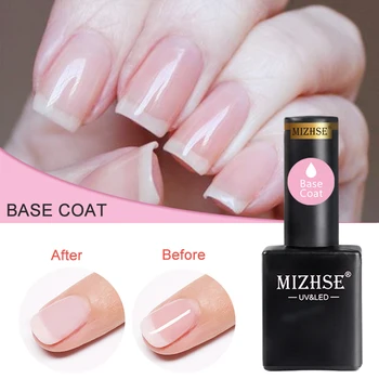 

MIZHSE 15ml UV Nail Gel Polish Mate Top and Base Coat Vernis Transparent Trench Non Wipe Gelish Base Top Coat