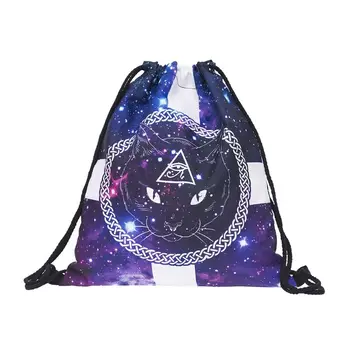 

Fashion Unisex Prints Drawstring Rope Backpack Bag for Daily Travel Use