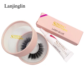 

LANJINGLIN eyelash glue 1 pair mink eyelashes natural false eye lash extension glue 1 pc white black makeup full strip lashes