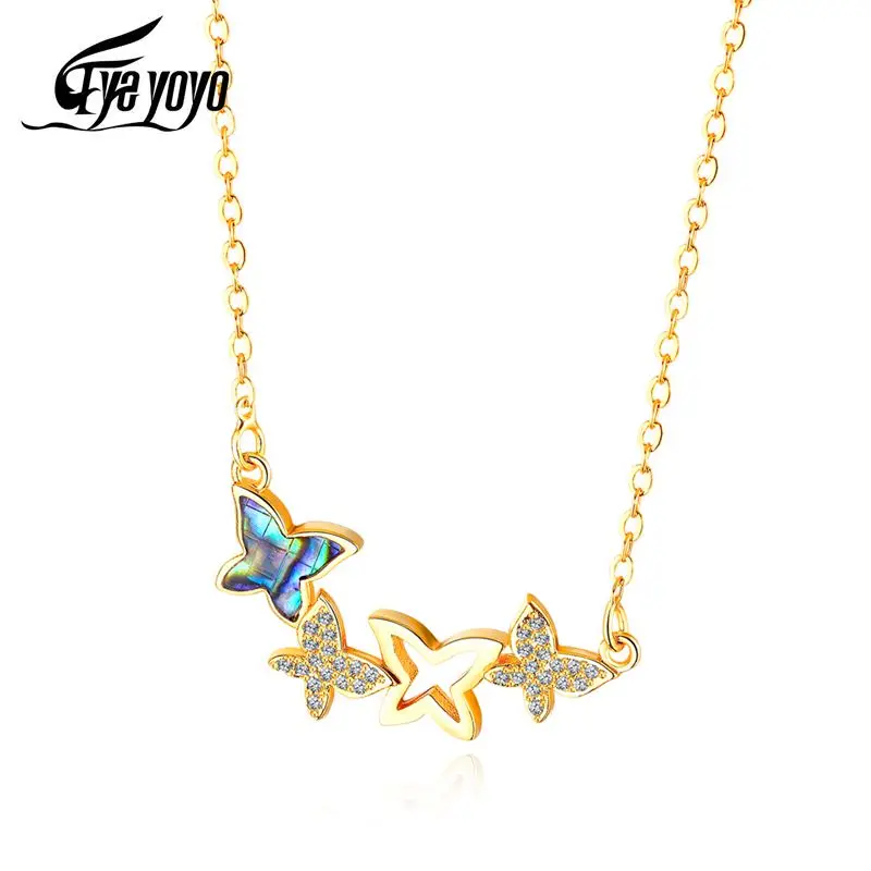 Ожерелье с подвеской в виде бабочки EyeYoYo Gold S ZC AAAA женские осенние аксессуары