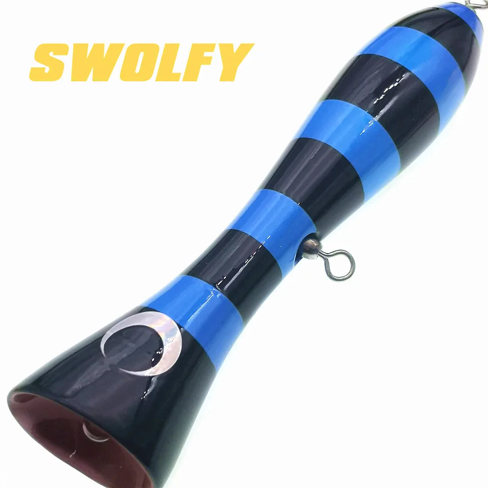 Swolfy деревянная приманка для рыбалки, Поппер, Троллинговые приманки, поверхностная деревянная приманка, поппинговые приманки, прочные тунец, Леруа, 2 шт., 20 см, 120 г