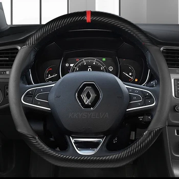 Volante per auto Coprivolante in pelle 38 cm per Renault Clio Fluence Megane Laguna Talisman Captur Kadjar Kaptur Koleos Scenic Espace