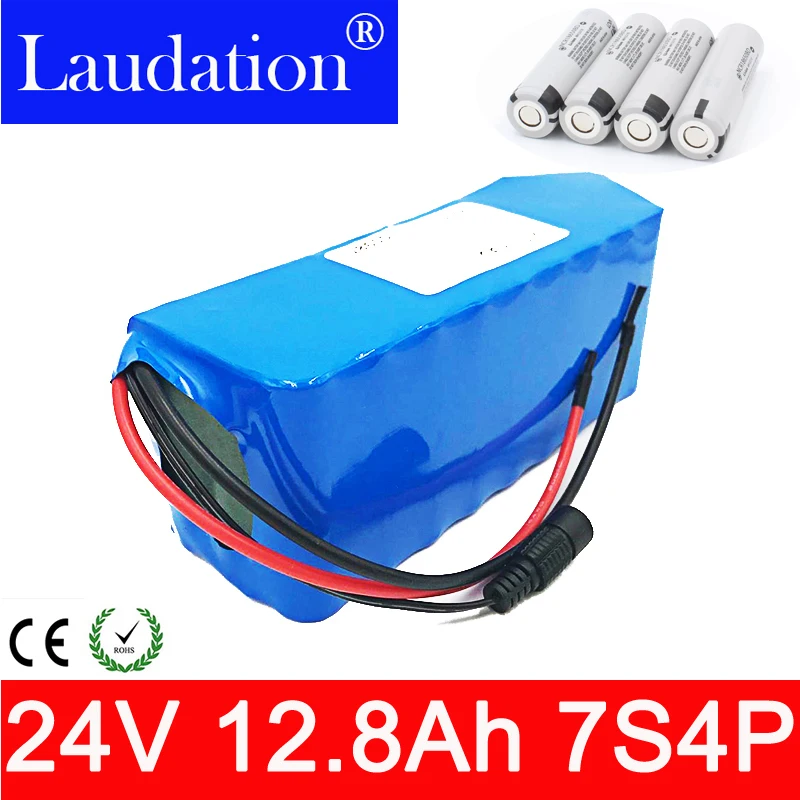 

24v battery 24V 12800mAh Electric bicycle Lithium Ion Battery 29.4V 12.8Ah 15A BMS 250W 350W 18650 Battery Pack Wheelchair Motor