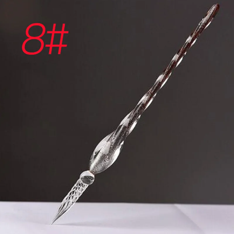Высокое качество, Кристальное стекло, Dip Ручка, авторучка, чернильная ручка, перьевая ручка, роскошная, Stylo plume Penna stilografica Pluma 03875